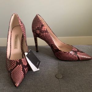 Zara Snakeskin Look Leather Stilettos